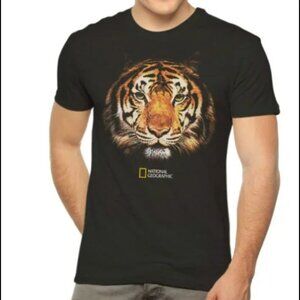 National Geographic Men's Big Cat Short Sleeve Graphic Crewneck T-Shirt Black XL